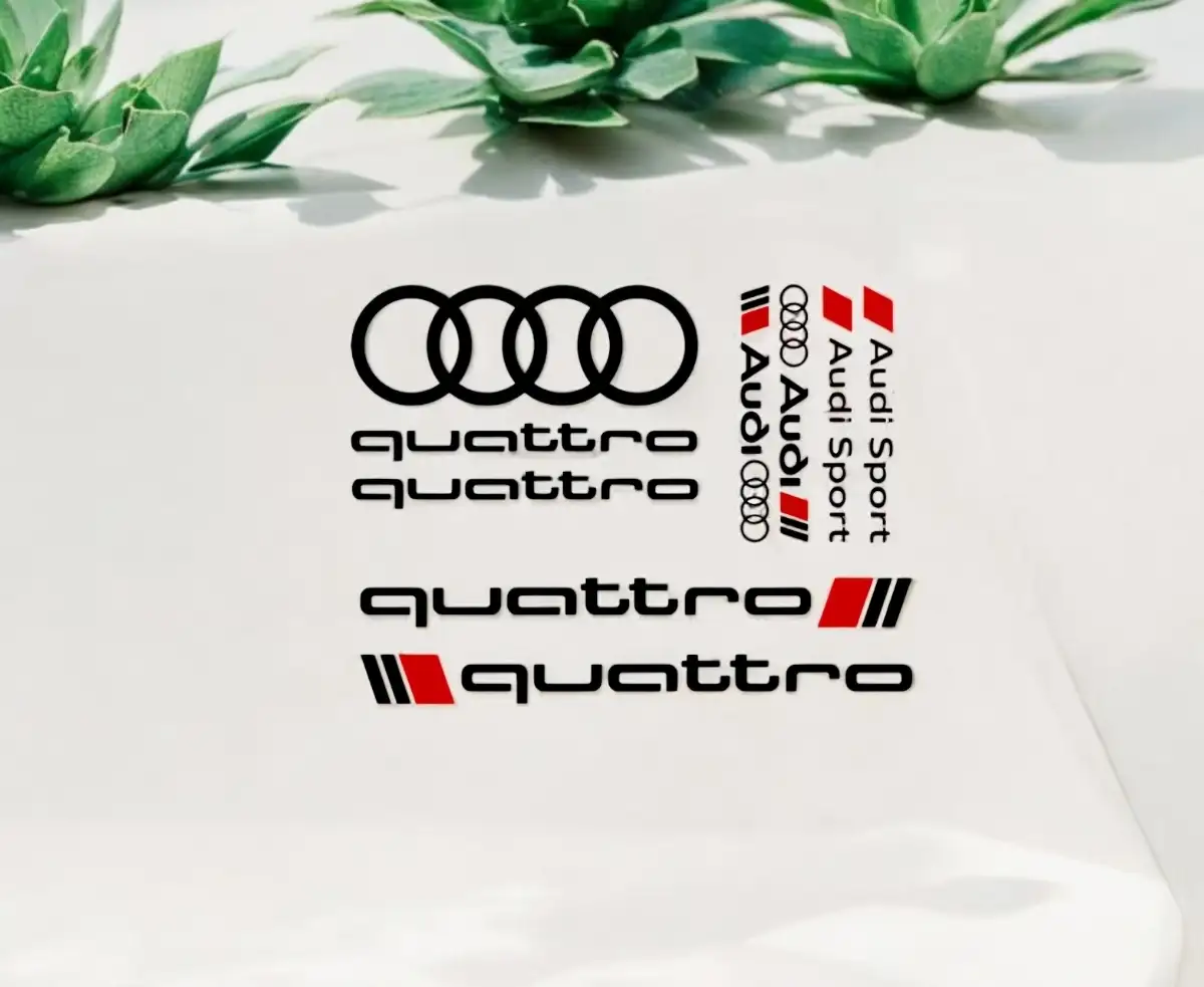 Kit Complet de 9 Stickers Audi Quattro
