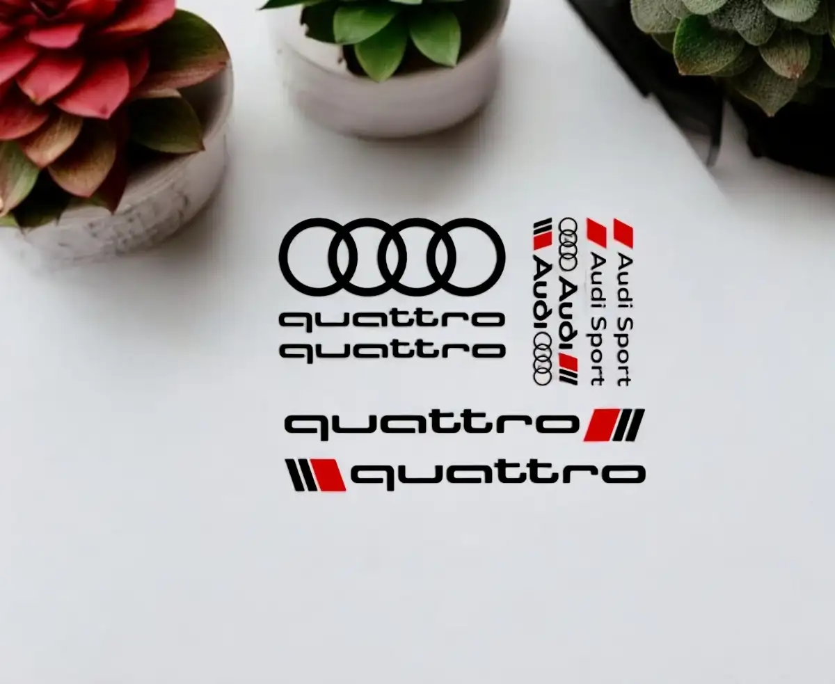 Kit Complet de 9 Stickers Audi Quattro